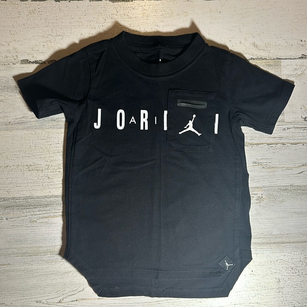 Jordan Little Boys Shirt - Short Sleeve - 3T - Black w/ White Details